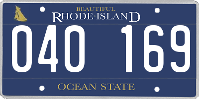 RI license plate 040169