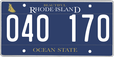 RI license plate 040170