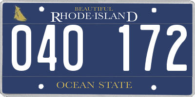 RI license plate 040172