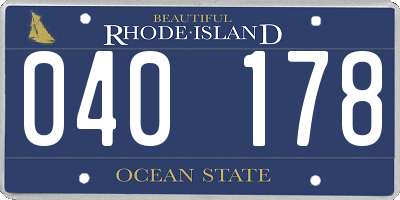 RI license plate 040178