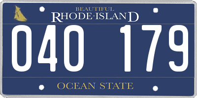 RI license plate 040179