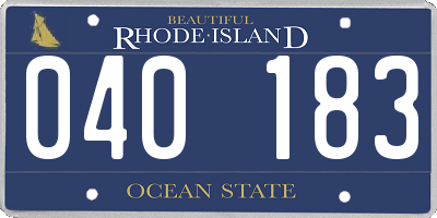 RI license plate 040183