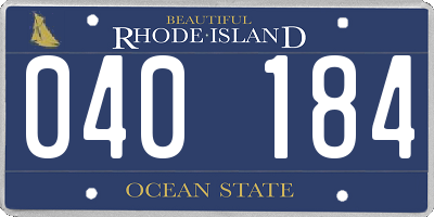 RI license plate 040184