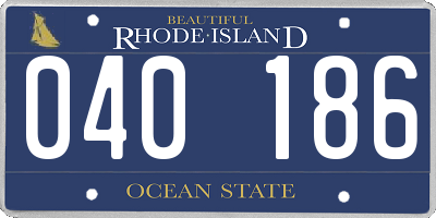 RI license plate 040186