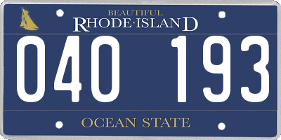 RI license plate 040193
