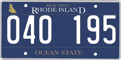 RI license plate 040195