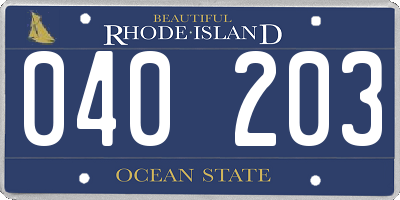 RI license plate 040203