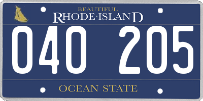 RI license plate 040205