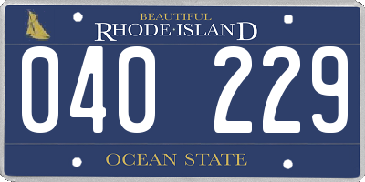 RI license plate 040229