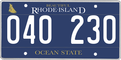 RI license plate 040230
