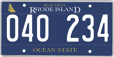 RI license plate 040234
