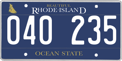 RI license plate 040235
