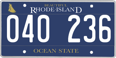 RI license plate 040236