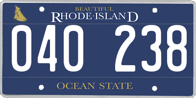 RI license plate 040238