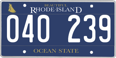 RI license plate 040239