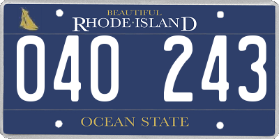 RI license plate 040243