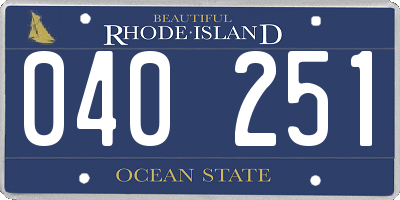 RI license plate 040251