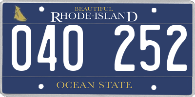 RI license plate 040252