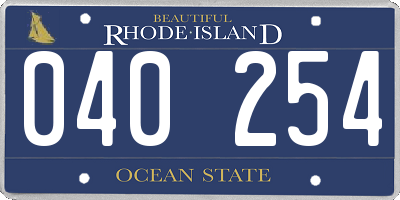 RI license plate 040254