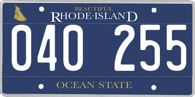RI license plate 040255