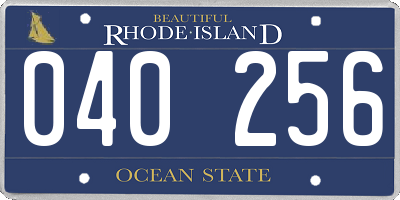RI license plate 040256