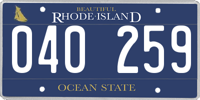 RI license plate 040259
