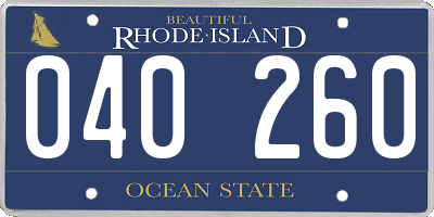RI license plate 040260