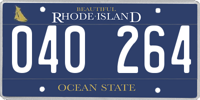 RI license plate 040264