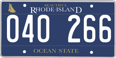 RI license plate 040266