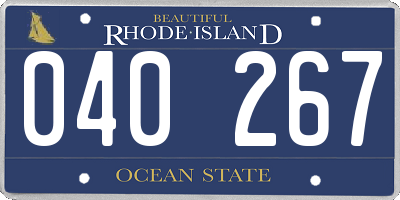 RI license plate 040267