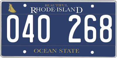 RI license plate 040268