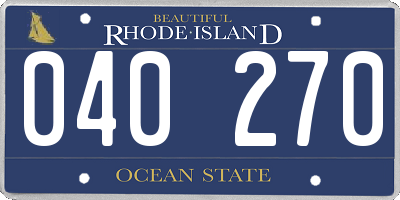 RI license plate 040270