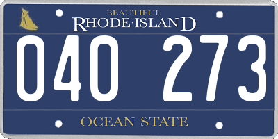 RI license plate 040273