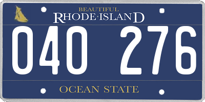 RI license plate 040276