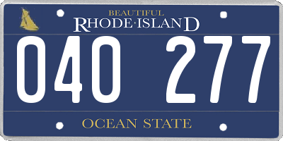 RI license plate 040277