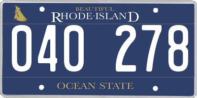RI license plate 040278