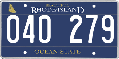 RI license plate 040279