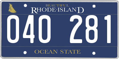 RI license plate 040281