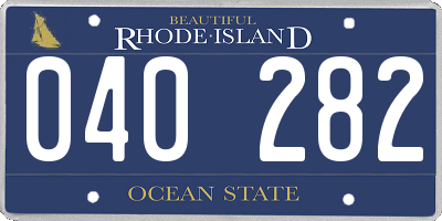 RI license plate 040282