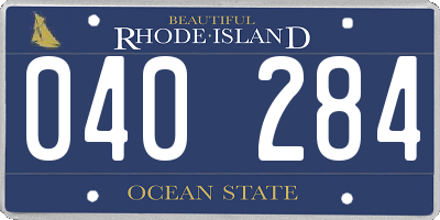 RI license plate 040284