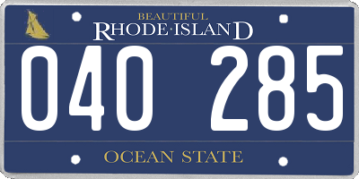 RI license plate 040285