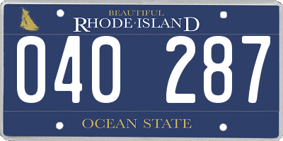 RI license plate 040287