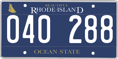 RI license plate 040288