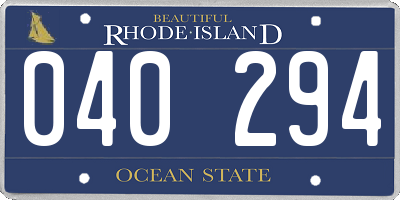 RI license plate 040294