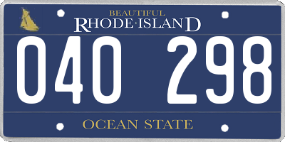RI license plate 040298