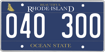 RI license plate 040300