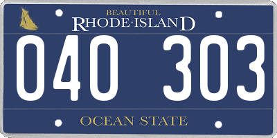 RI license plate 040303