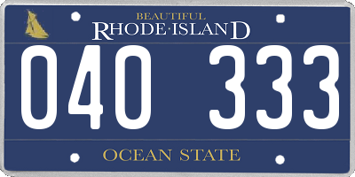 RI license plate 040333