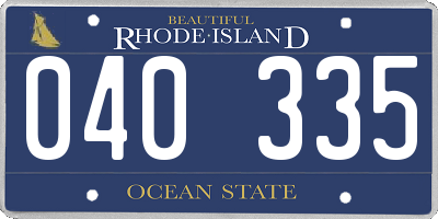 RI license plate 040335