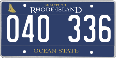 RI license plate 040336